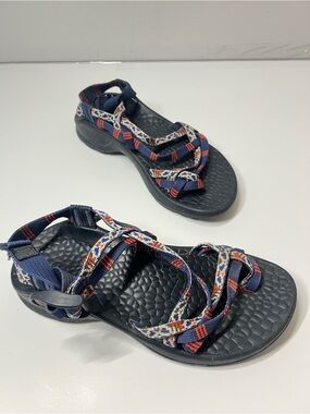Chaco Z/Cloud Sport Sandals Navy Geometric Webbing Women’s Size 5